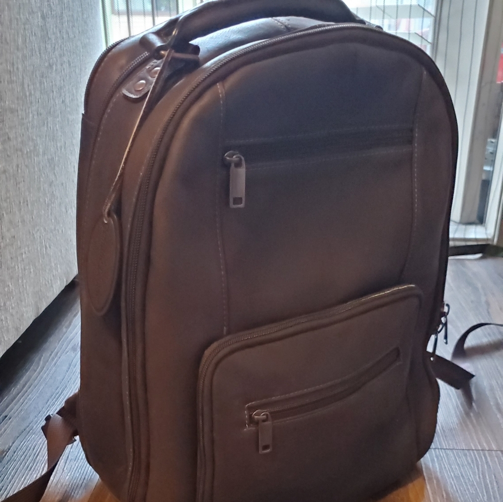 Genuine Leather Bookbag with Laptop Pocket